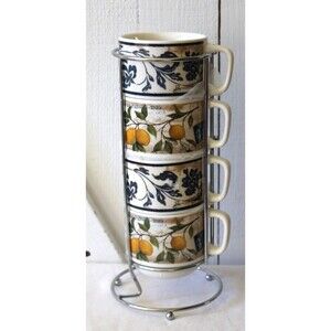 Cypress Brand Stacking Mugs With Chrome Stand 8 oz. w/o Box